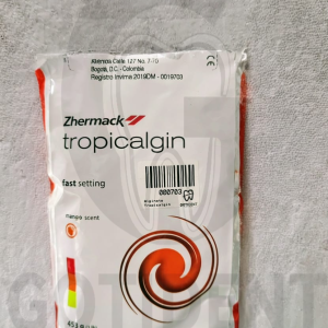 Alginato Tropicalgin Cúcuta Zhermack, material de impresión dental cromático con aroma tropical.
